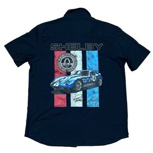 Shelby Cobra American Mechanic Work Shirt Mens L Ford Racing Daytona Coupe